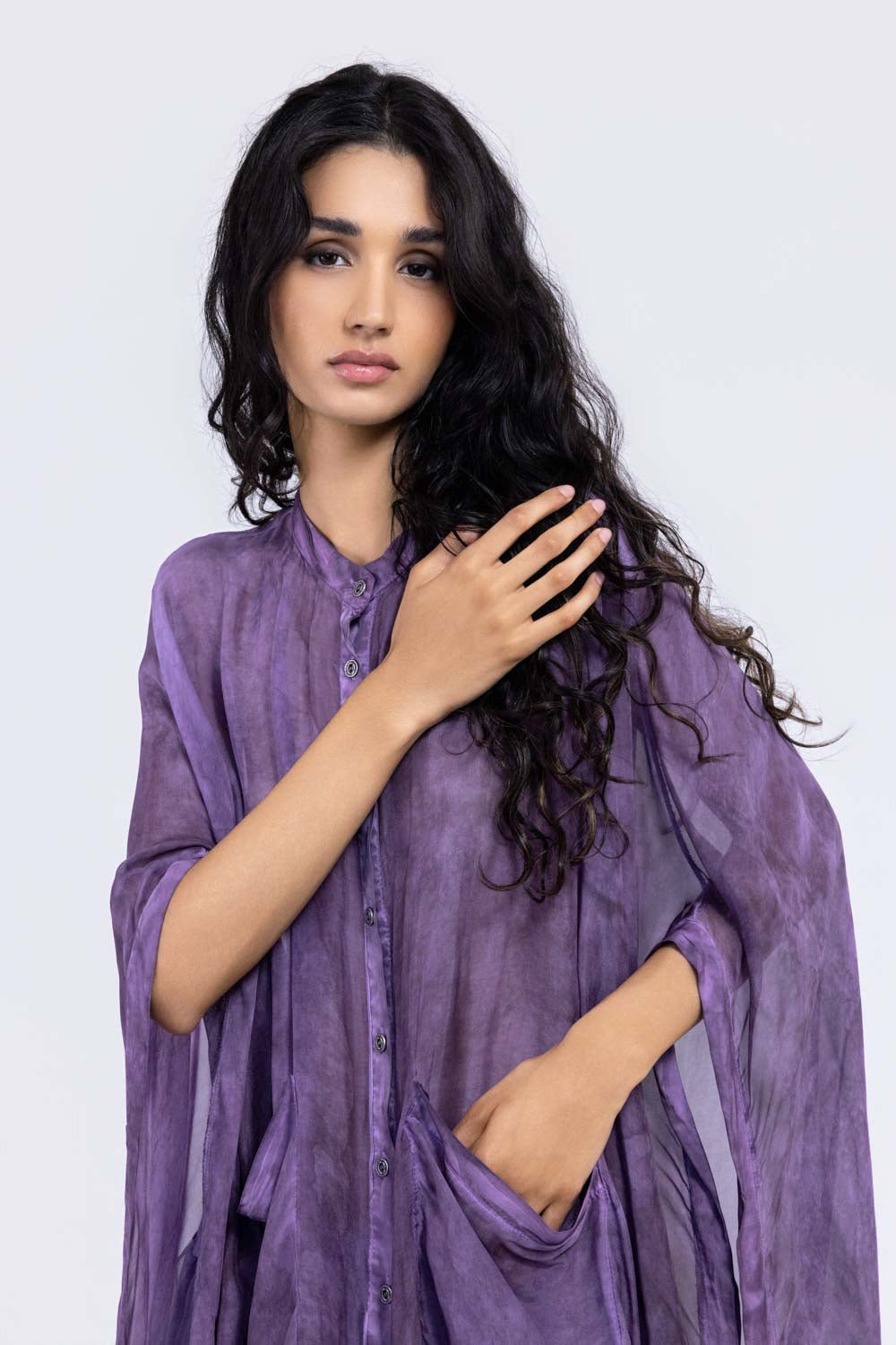 S519 - Poncho Kimono-Style Top