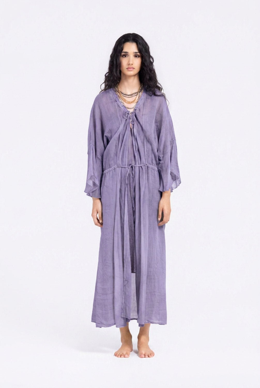 S534 - Drawstring Dress with Slip dress
