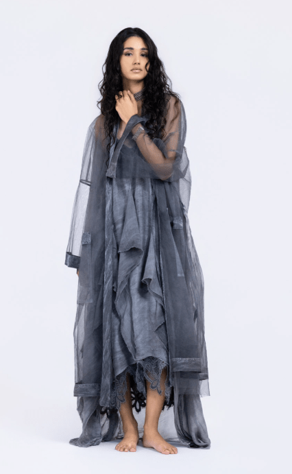 S571 - Tulle Long Jacket