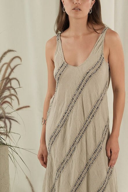 VESTITO TRAPEZIO - Posidonia Brown