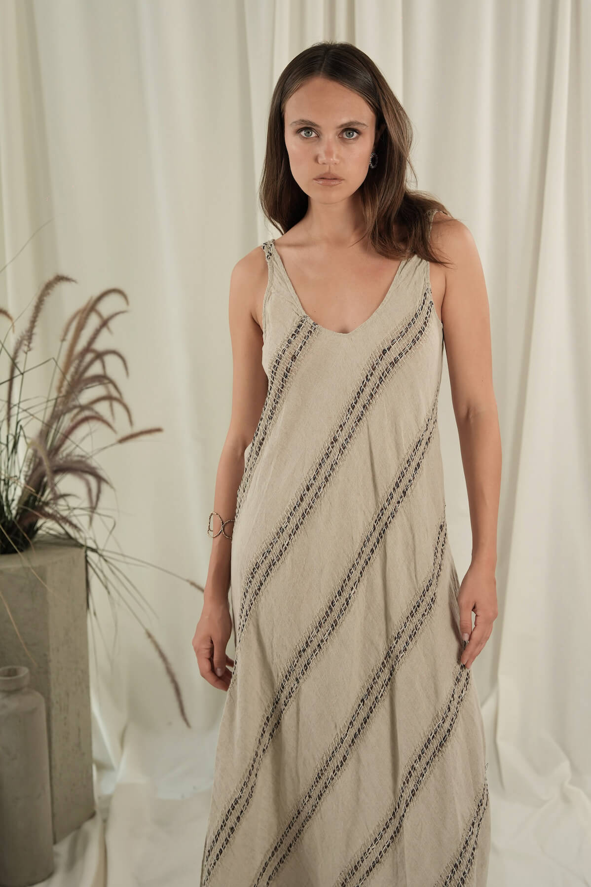 VESTITO TRAPEZIO - Posidonia Brown